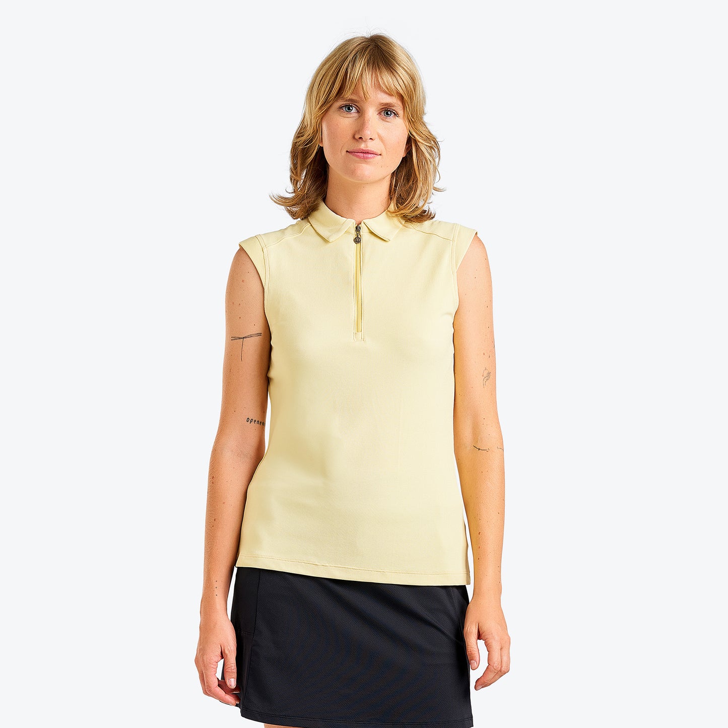 Nivo Sleeveless Pique Polo Shirt in Honey Infusion