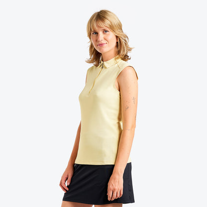 Nivo Sleeveless Pique Polo Shirt in Honey Infusion