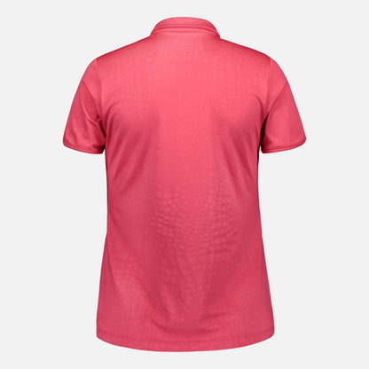 803114 Catmandoo Candie Raspberry Embossed Polo Shirt Product Image Rear