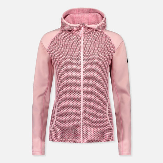 814107 Catmandoo Tessi Ladies Fleece Knit Hooded Jacket Pink Product Image Front