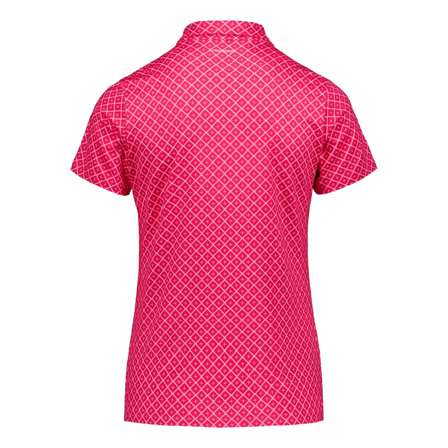 Catmandoo Ladies Print Polo Shirt in Deep Rose