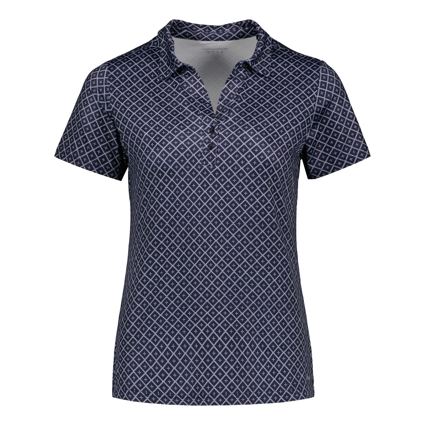 823117_6102P Catmandoo Rosemary Ladies Print Polo Shirt Navy Product Image Front