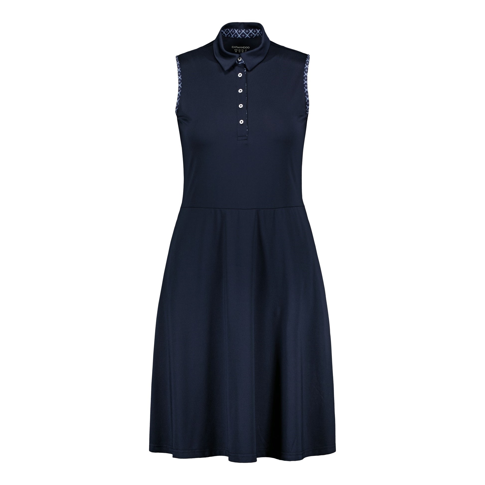 823120 Catmandoo Selma Ladies Sleeveless Polo Dress Navy Product Image Front