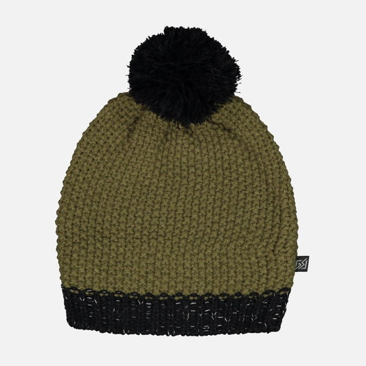 892408 Catmandoo Rikke Chunky Knit Bobble Hat Green Product Image Front