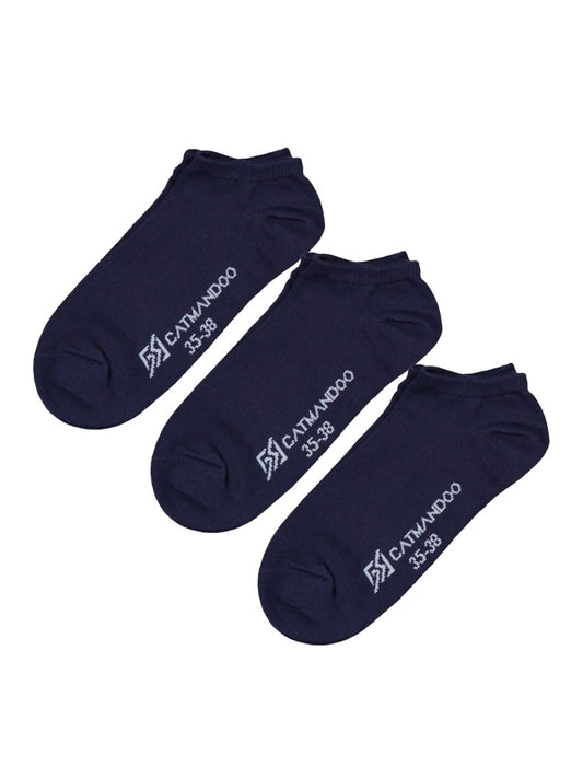 Catmandoo Invisible 3-Pack Trainer Socks Navy Product Image Triple