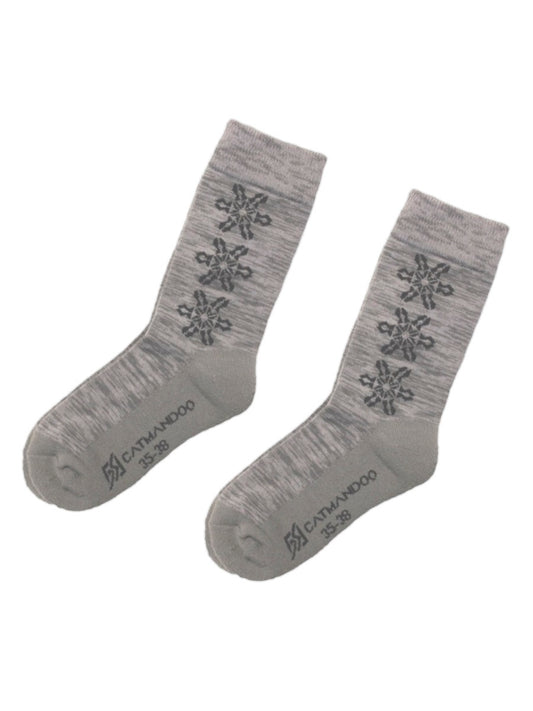 Catmandoo Mery 2-Pack Wool Mix Winter Socks Grey Snowflake Product Image