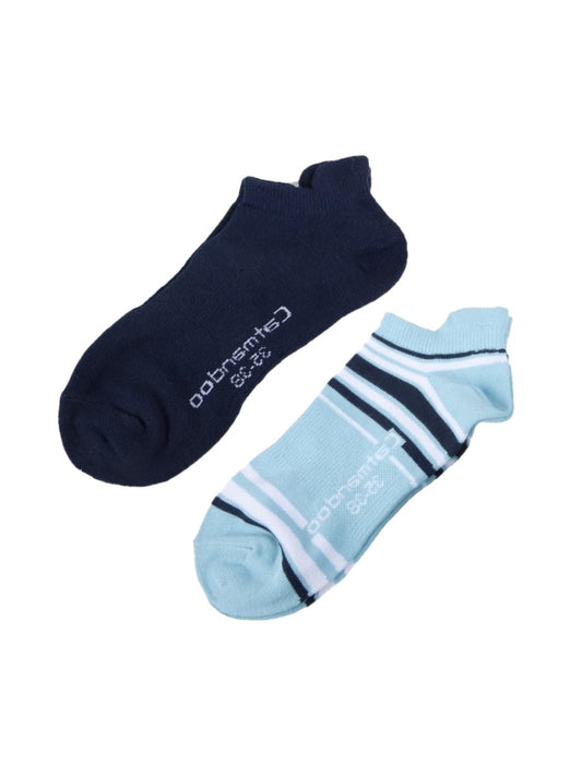 Catmandoo Stripe 2-Pack Trainer Socks Blue Stripe Navy Product Image