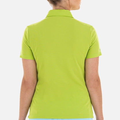 NI0210100 Nivo Nila Ladies Zip-Neck Polo Shirt Lime Product Image Rear