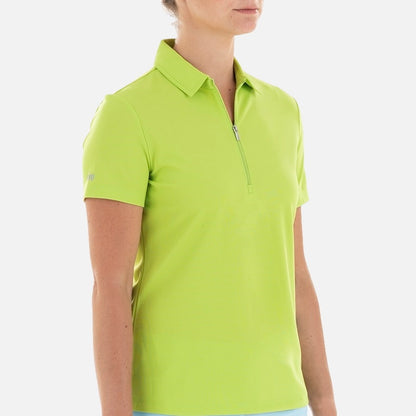 NI0210100 Nivo Nila Ladies Zip-Neck Polo Shirt Lime Product Image Side