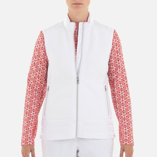 NI0210500 Nivo Kelsey Women's White Full-Zip Quilted Vest Product Image Front