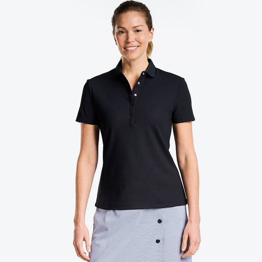 NI2211100_001 Nivo Brenna Ladies Pique Polo Shirt Black Product Image Front