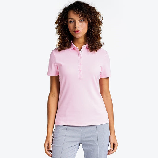 NI2211100_616 Nivo Brenna Ladies Pique Polo Shirt Pink Product Image Front