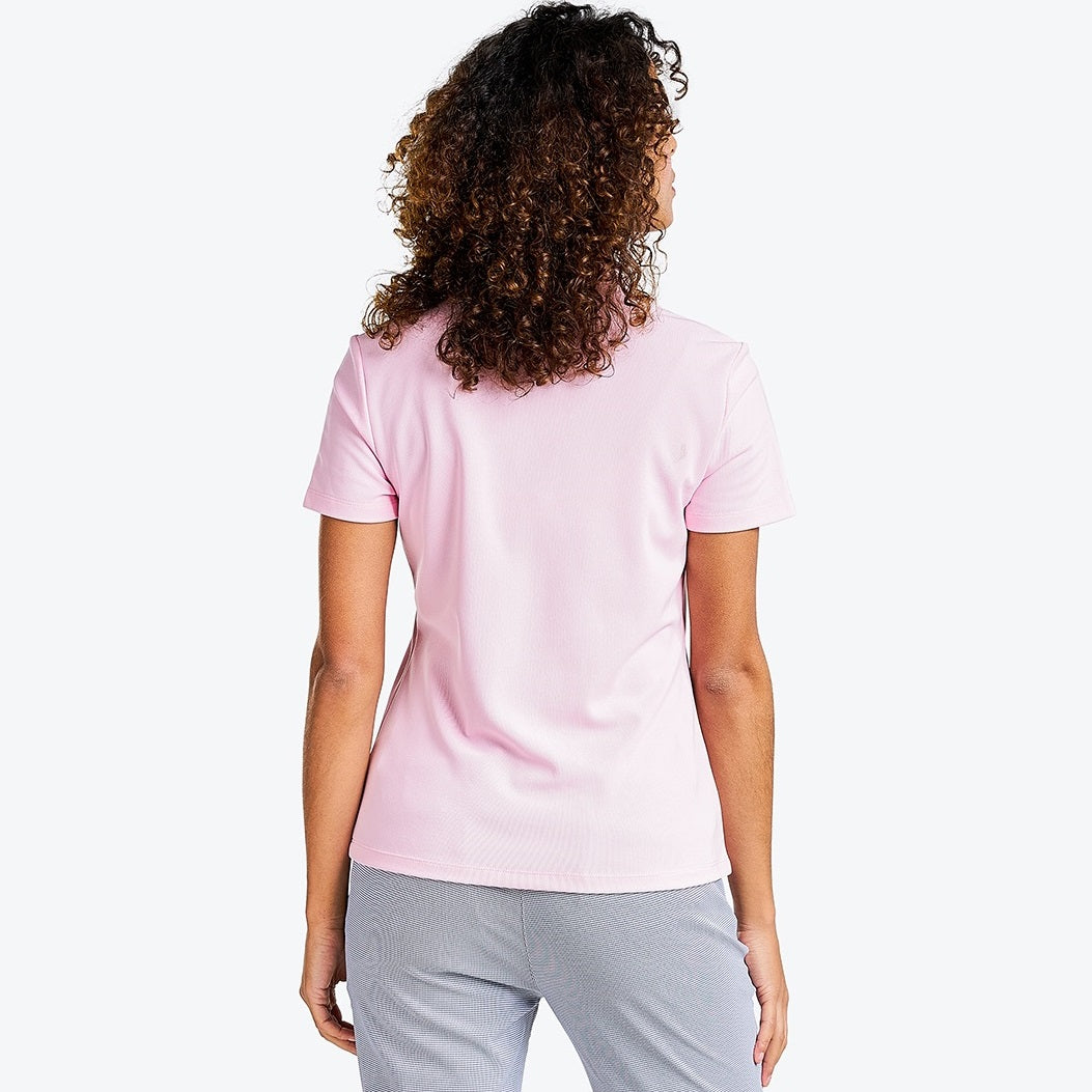 NI2211100_616 Nivo Brenna Ladies Pique Polo Shirt Pink Product Image Rear