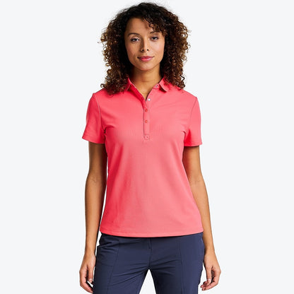 NI2211100_633 Nivo Brenna Ladies Pique Polo Shirt Geranium Product Image Front