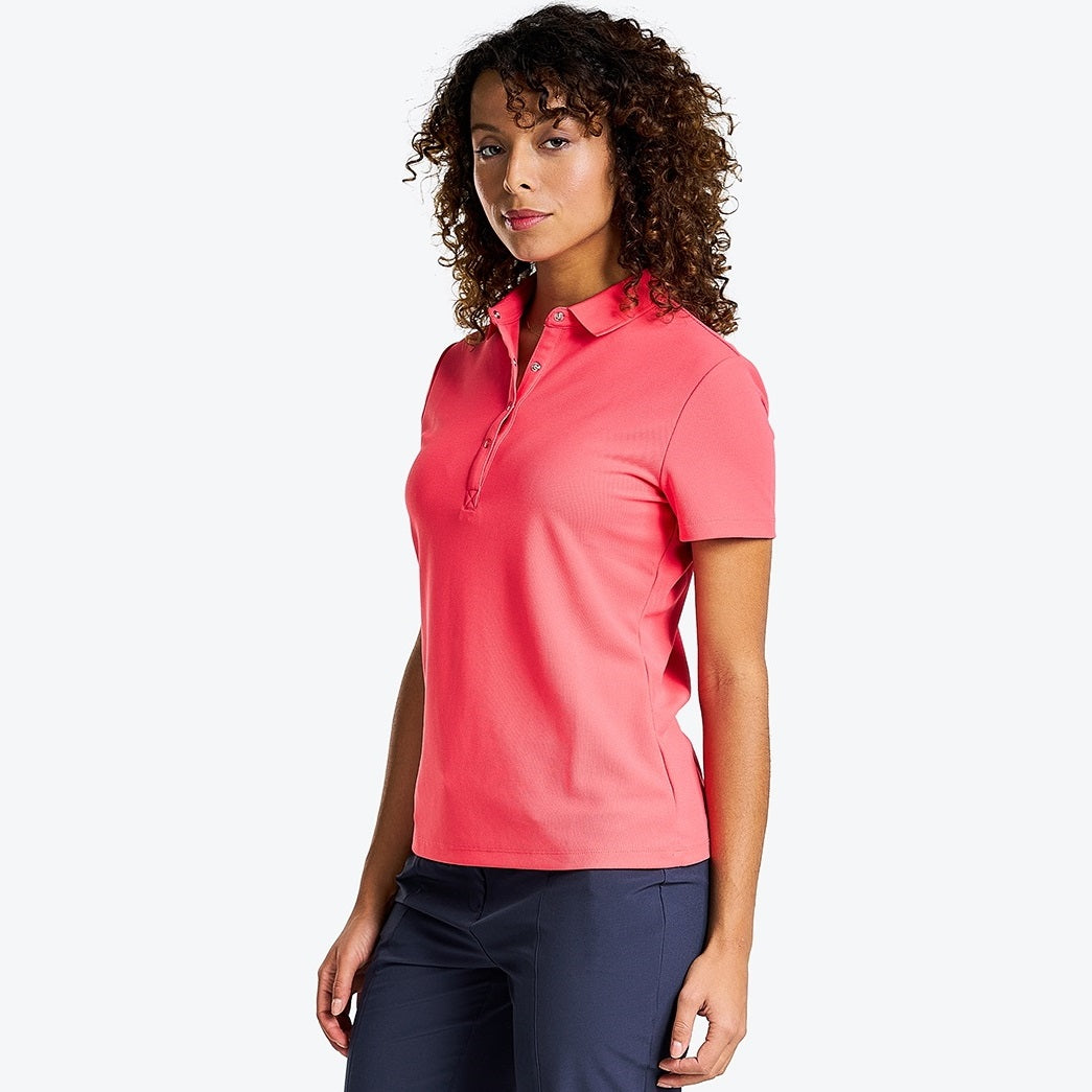 NI2211100_633 Nivo Brenna Ladies Pique Polo Shirt Geranium Product Image Side