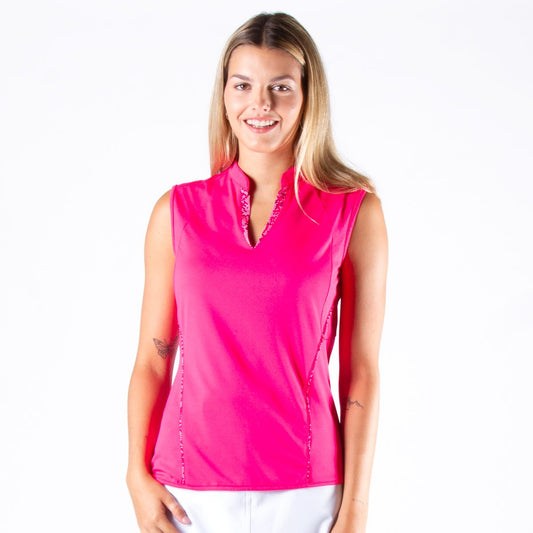 NI2211131 Nivo Womens Elsie Berry Punch Sleeveless Jersey Shirt Product Image Front