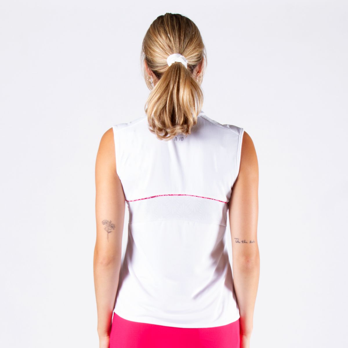 NI2211131 Nivo Womens Elsie White Sleeveless Jersey Shirt Product Image Rear