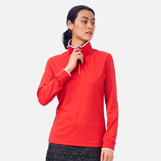 NI2211183 Nivo Womens Marya Long Sleeve Mid Layer Shirt Red Product Image Front