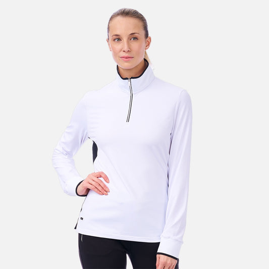NI2211183 Nivo Womens Marya Long Sleeve Mid Layer Shirt White Product Image Front