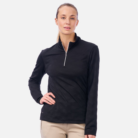 NI2211184 Nivo Womens Maida Long Sleeve Mid Layer Shirt Black Product Image Front