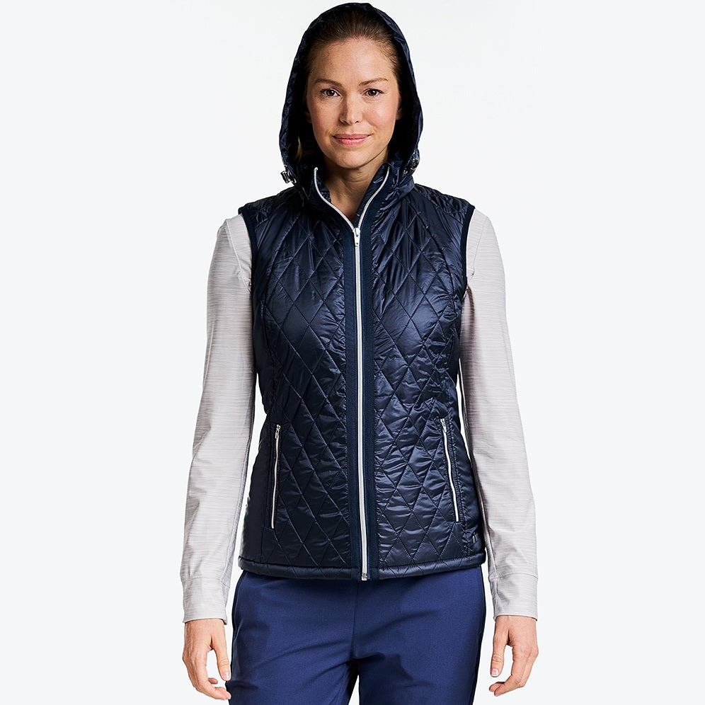 NI2211500 Nivo Myer Ladies Padded Gilet Navy Product Image Front_b