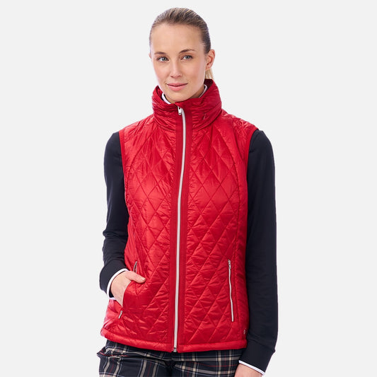 NI2211500 Nivo Myer Ladies Padded Gilet Red Product Image Front_a