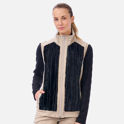 NI2211501 Nivo Manoa Ladies Fur Gilet Taupe Product Image Front