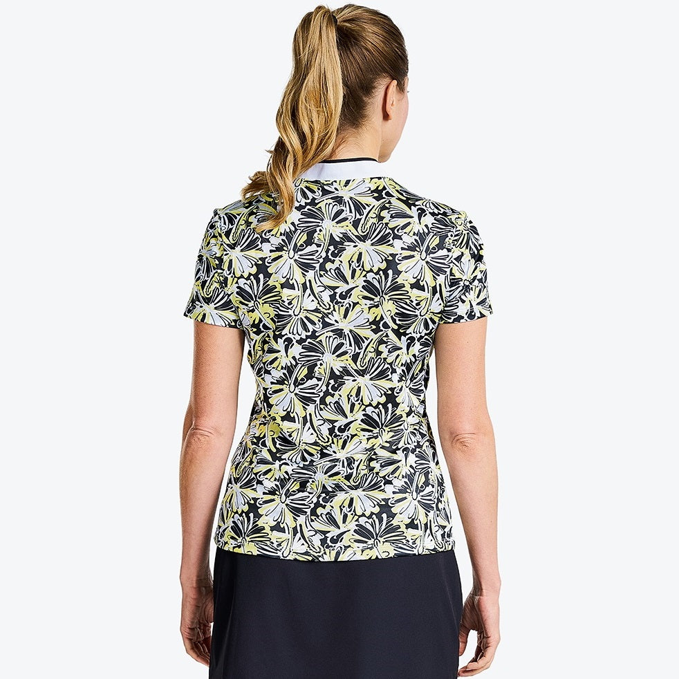 NI3211126_001 Nivo Ursula Ladies Patterned Short Sleeve Golf Shirt Product Image Rear