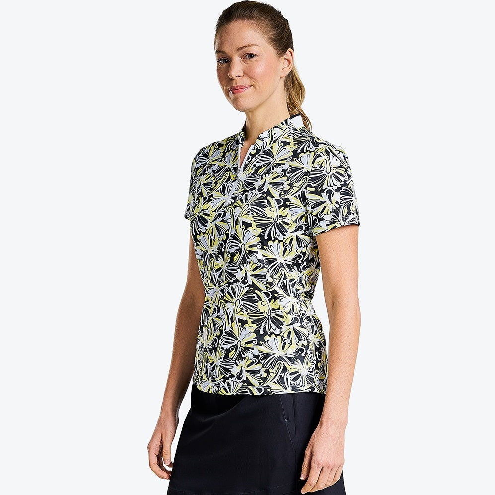 NI3211126_001 Nivo Ursula Ladies Patterned Short Sleeve Golf Shirt Product Image Side