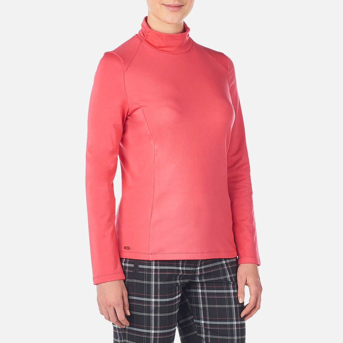 NI8210194 Nivo Celeste Ladies Long Sleeved Roll Neck Top Cerise Product Image Side